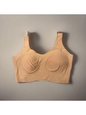 Commando Women's Beige Butter Comfy Bralette Bra Size L